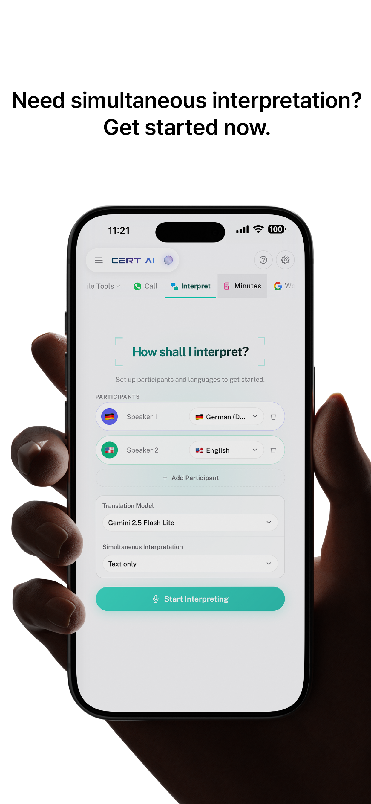 Cert AI live translation
